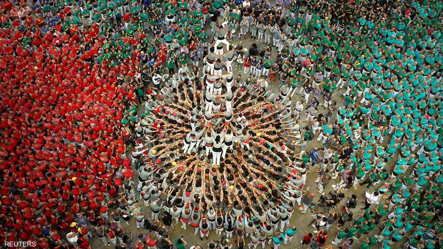 مسابقة الأبراج البشرية في تاراغونا الإسبانية.