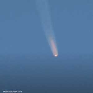 لحظة سقوط صاروخ كان في طريقه لمحطة الفضاء