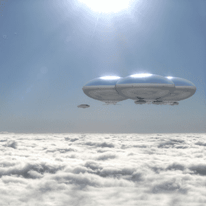 رسم توضيحي لمشروع المدينة العامة على غيوم الزهرة