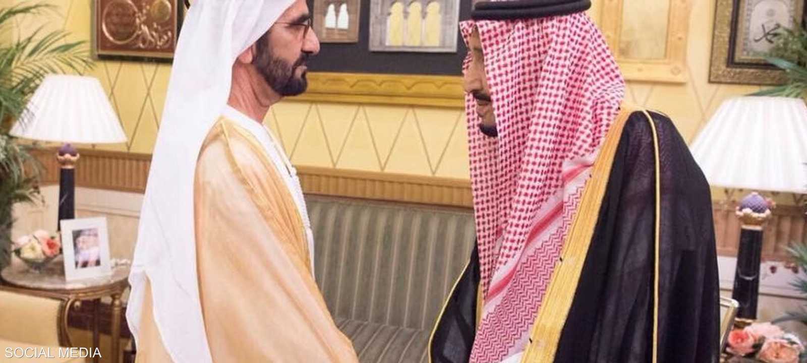 الشيخ محمد بن راشد مع الملك سلمان