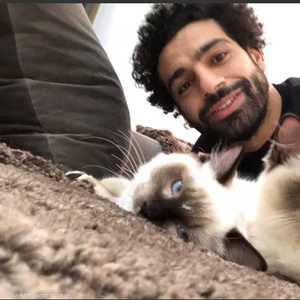 محمد صلاح مع قطتين على حسابه في تويتر.