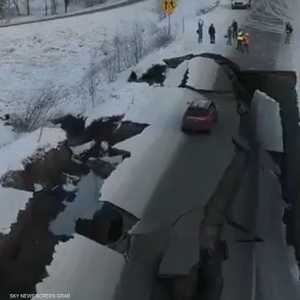 من آثار زلزال ألاسكا عام 2018