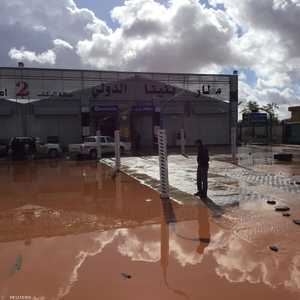 مياه الأمطار أغرقت مطار بنينا الدولي في بنغازي