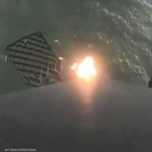 لحظة "السقوط الجزئي" لصاروخ فالكون