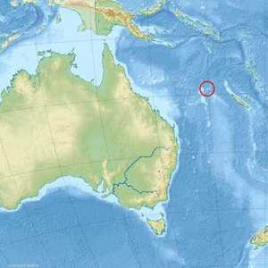 موقع الجزيرة الشبح بين كاليدونيا الجديدة وأستراليا