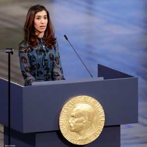 نادية مراد لدى تسلمها جائزة نوبل للسلام