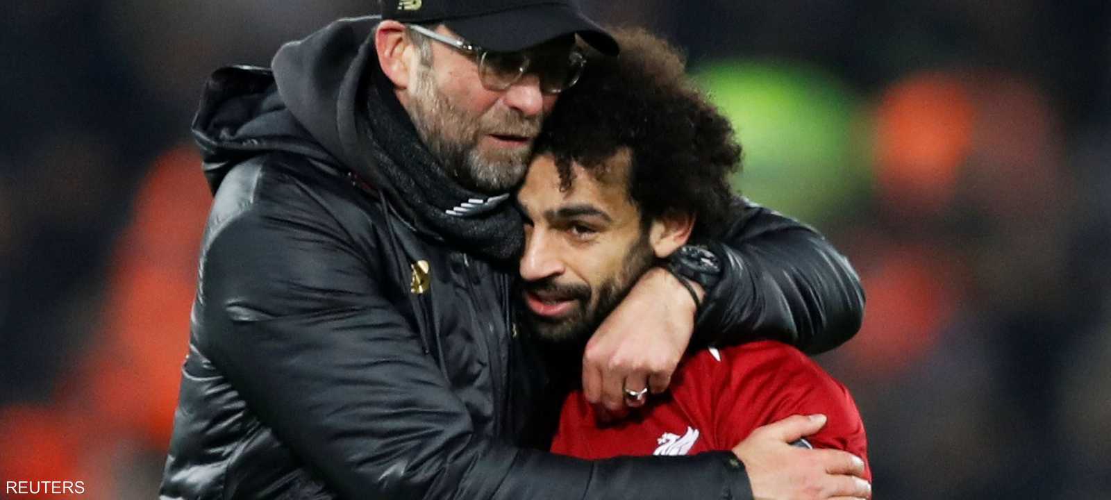 صلاح مع كلوب بعد المباراة