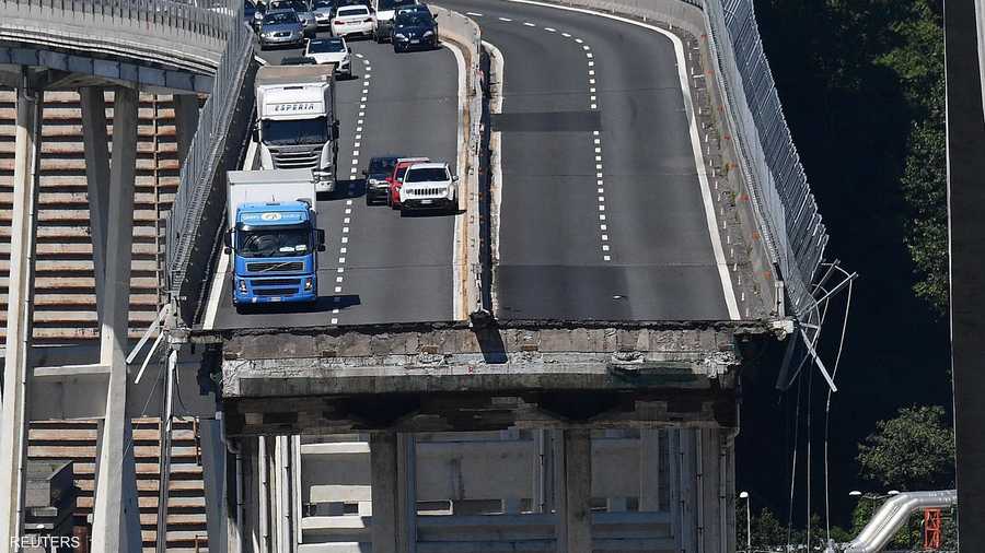 صورة "مرعبة" لجسر جنوى الذي انهار وقتل العشرات