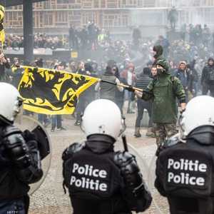 من احتجاجات اليمينيين في بلجيكا