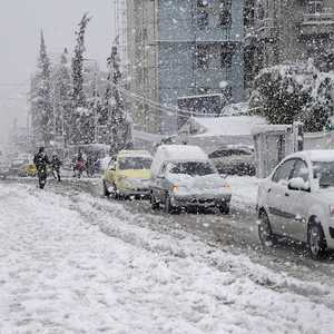 ثلوج وسط العاصمة السورية دمشق.