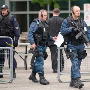 الشرطة الكندية أثناء إحدى المحاكمات