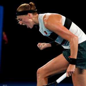 كفيتوفا تصرخ بسعادة بعد الانتصار