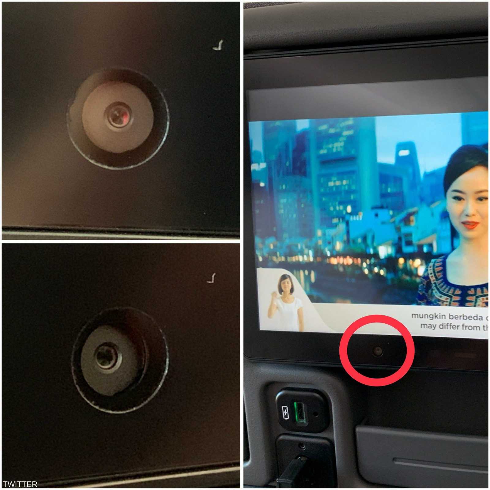 صورة من راكب على متن طيران سنغافورة للكاميرا بنظام الترفيه