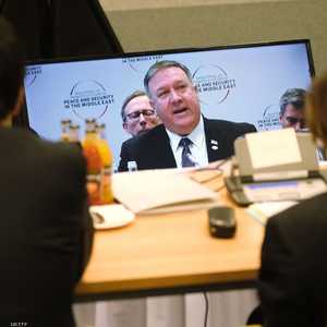 بومبيو أثناء مشاركته في قمة وارسو