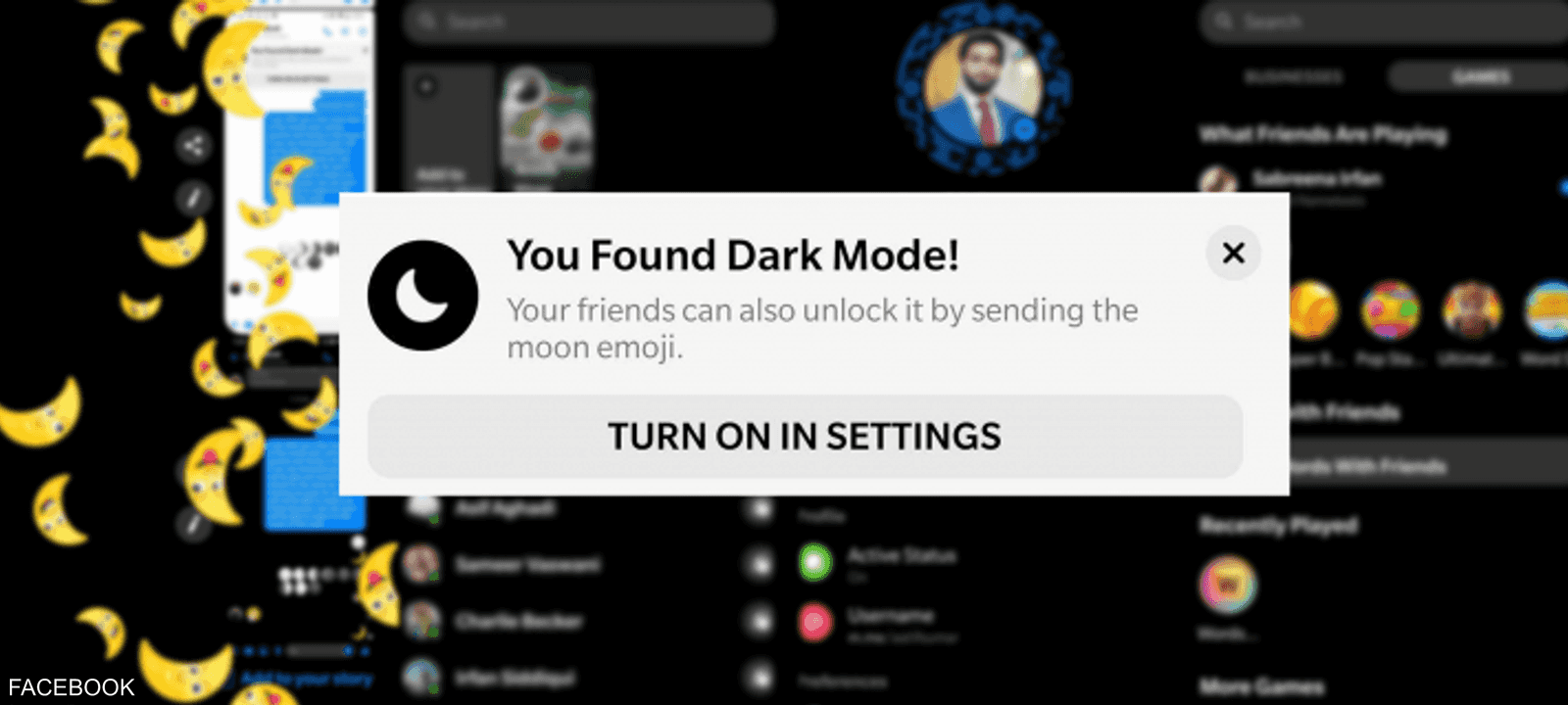 الوضع الليلي لفيسبوك ماسنجر