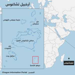 موقع القاعدة العسكرية في أرخبيل تشاغوس