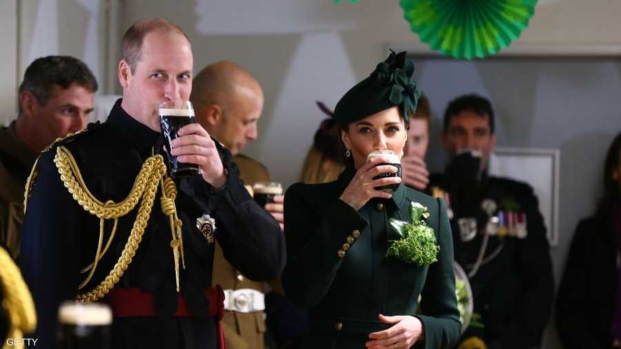الأمير وليام وزوجته كيت في الاحتفالات الرسمية ليوم القديس