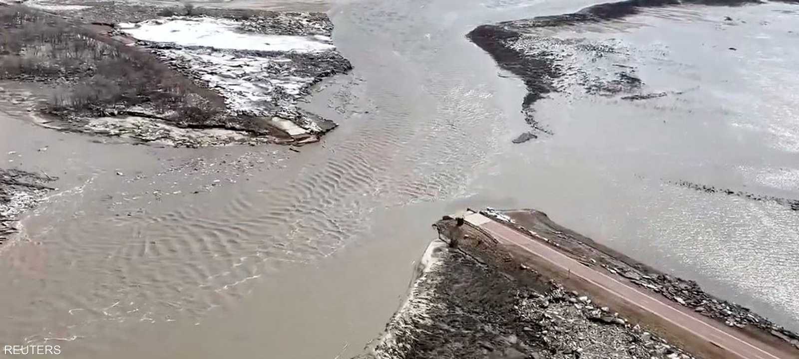 جانب من الفيضانات في نبراسكا