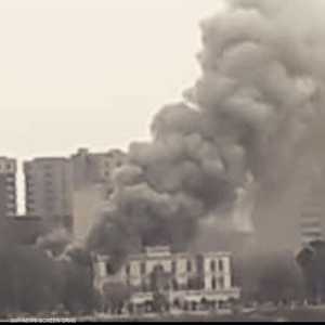 حريق هائل يشتعل القصر الجمهوري السابق في السودان