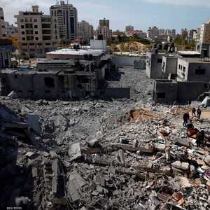 آثار الهجمات الصاروخية على غزة