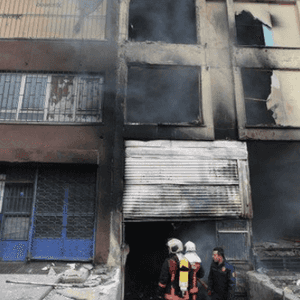 احترقت واجهة المبنى