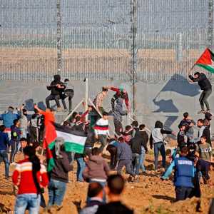 جانب من مظاهرات غزة على الحدود مع إسرائيل.
