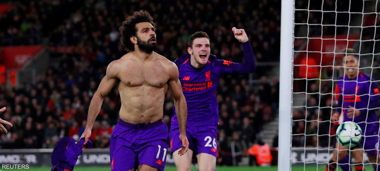 احتفال صلاح بالهدف الاستثنائي