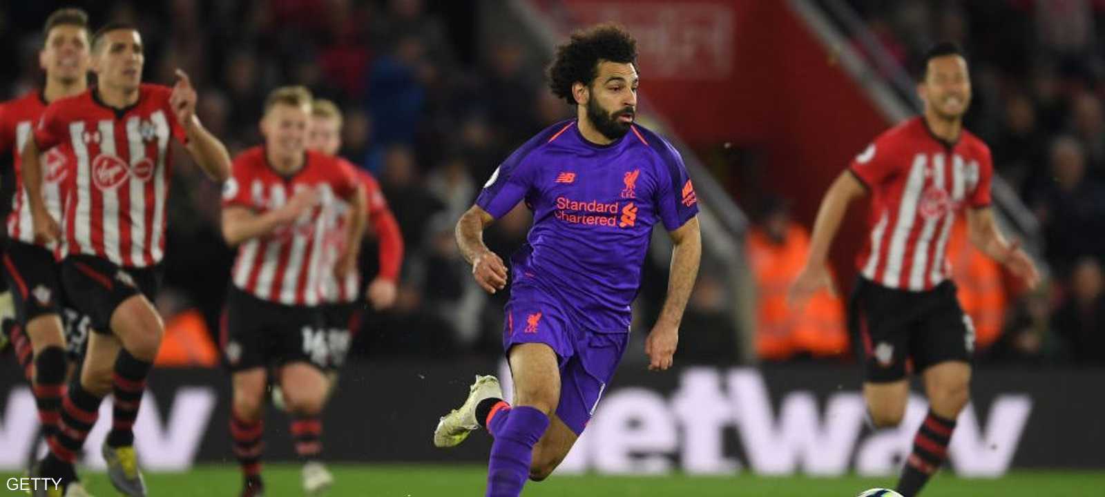 صلاح أثناء انطلاقة الهدف