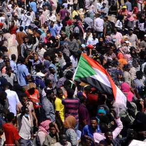 جانب من الاحتجاجات أمام وزارة الدفاع السودانية