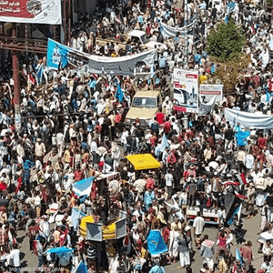 تظاهرة حاشدة لأنصار حزب المؤتمر الشعبي العام في تعز