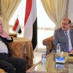 اللقاء الأول بين غريفيث ورئيس البرلمان اليمني البركاني