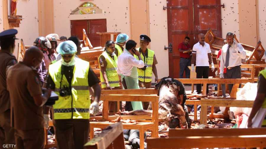 آثار الهجوم الإرهابي على كنيسة سان سيباستيان في العاصمة.