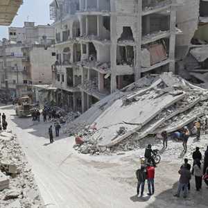 جانب من آثار الدمار من جراء المعارك في إدلب.