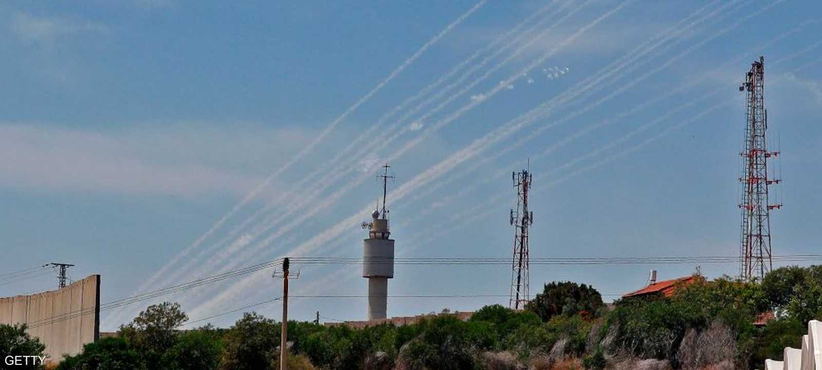 صواريخ فلسطينية أطلقت من غزة على إسرائيل