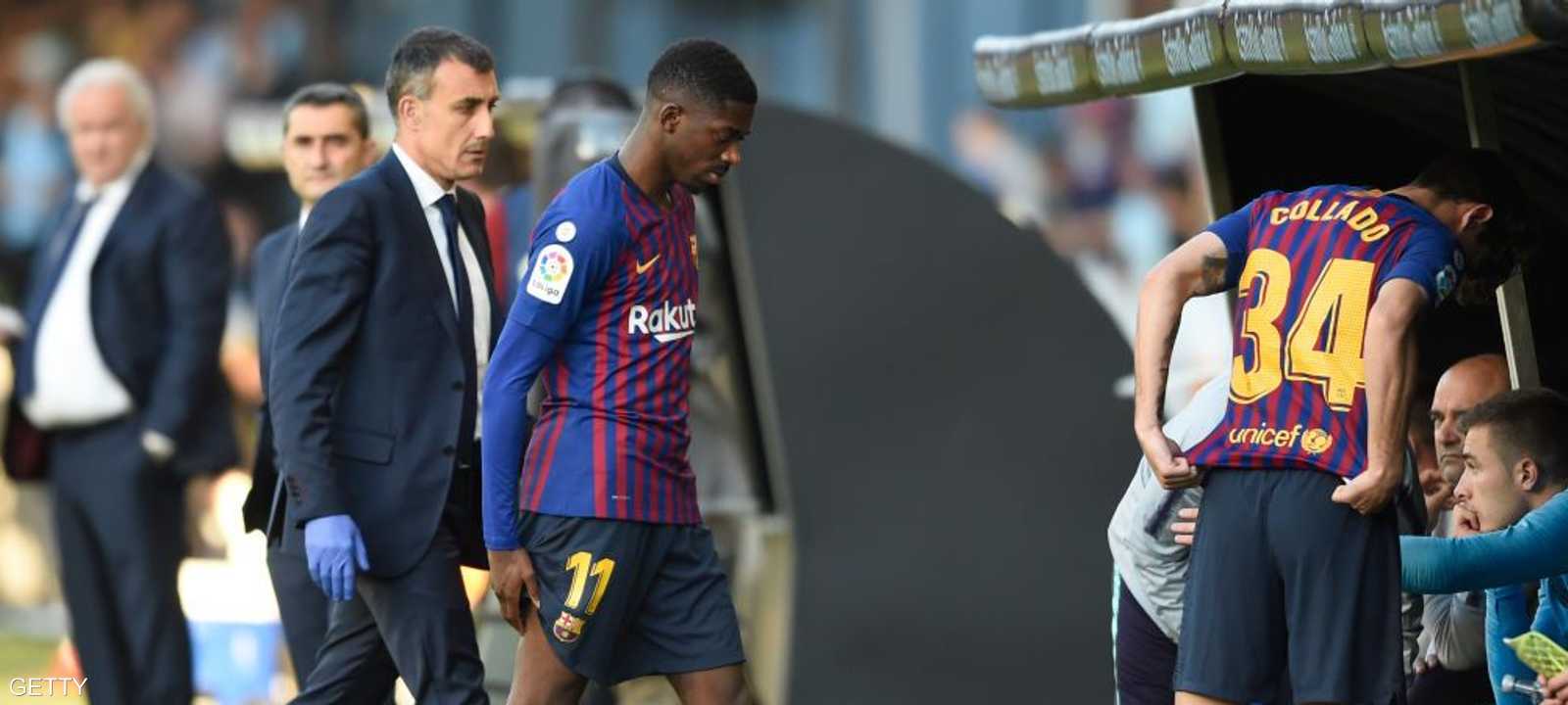 خرج ديمبلي من لقاء فريقه وسيلتا فيغو بعد مرور 5 دقائق