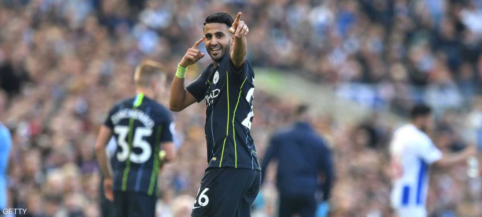 محرز بعد تسجيله هدف الحسم في برايتون