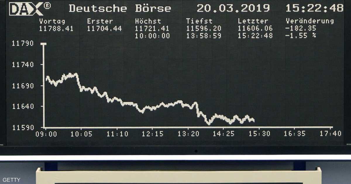 The German DAX index falls as European stocks erase gains on US inflation rise