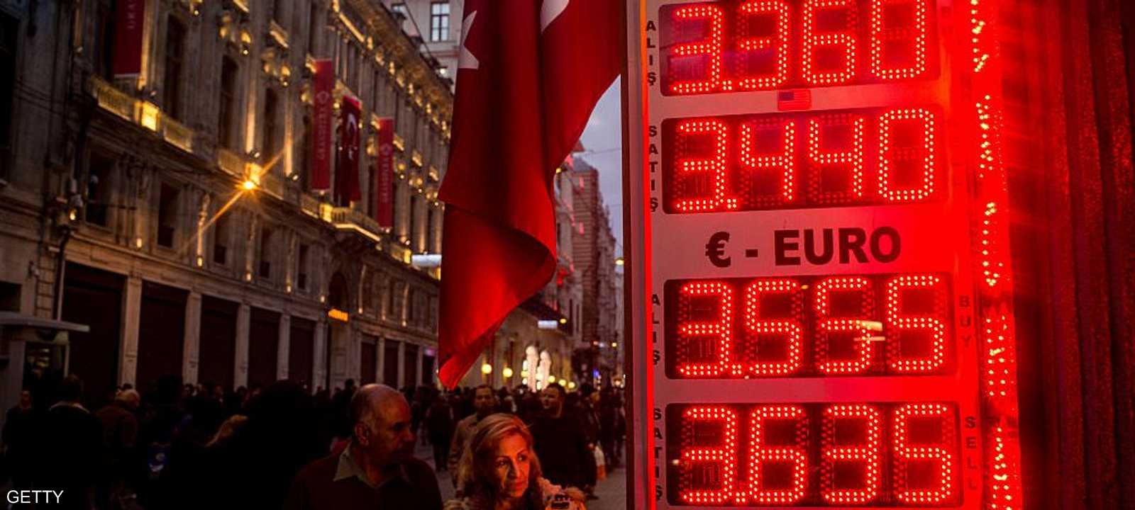 خسرت العملة التركية 14 بالمئة مقابل الدولار