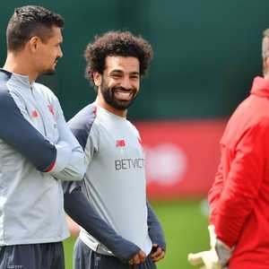 خلال تدريبات صلاح الأخيرة قبل النهائي