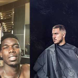 حلاق المشاهير مع النجمين بوغبا وهازارد