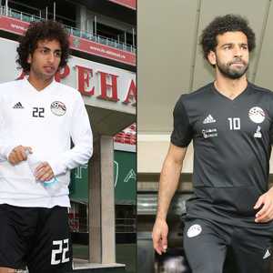لاعبا منتخب مصر محمد صلاح وعمرو وردة