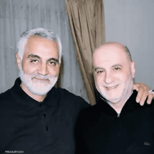 أمين شري برفقة قائد فيلق القدس الإيراني قاسم سليماني