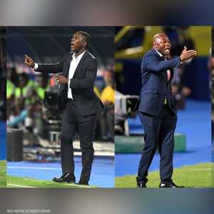 من اليمين.. مدربو منتخبات غينيا وتنزانيا والكاميرون ومصر.