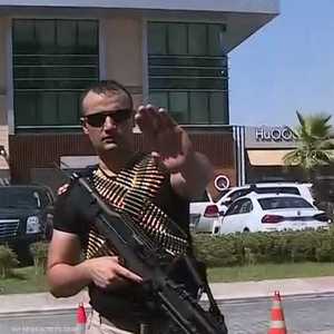 من موقع حادث إطلاق النار على نائب القنصل التركي في أربيل.