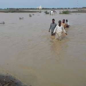 جانب من الفيضانات والسيول التي ضربت أجزاء من السودان.