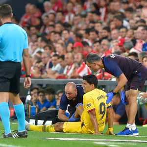 سواريز بعد الإصابة أمام بلباو