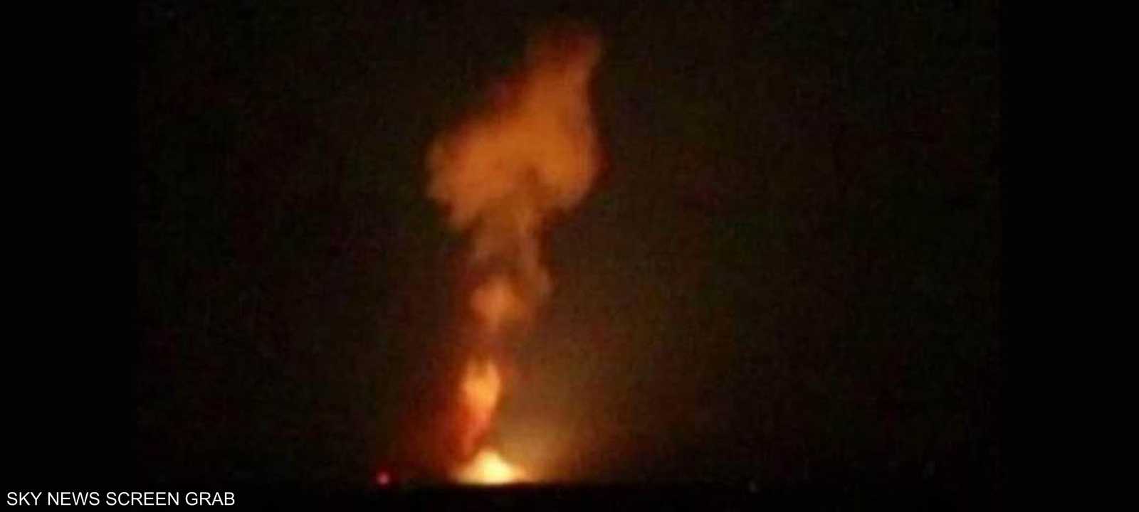 النيران تلتهم مخازن الأسلحة في الكلية الجوية