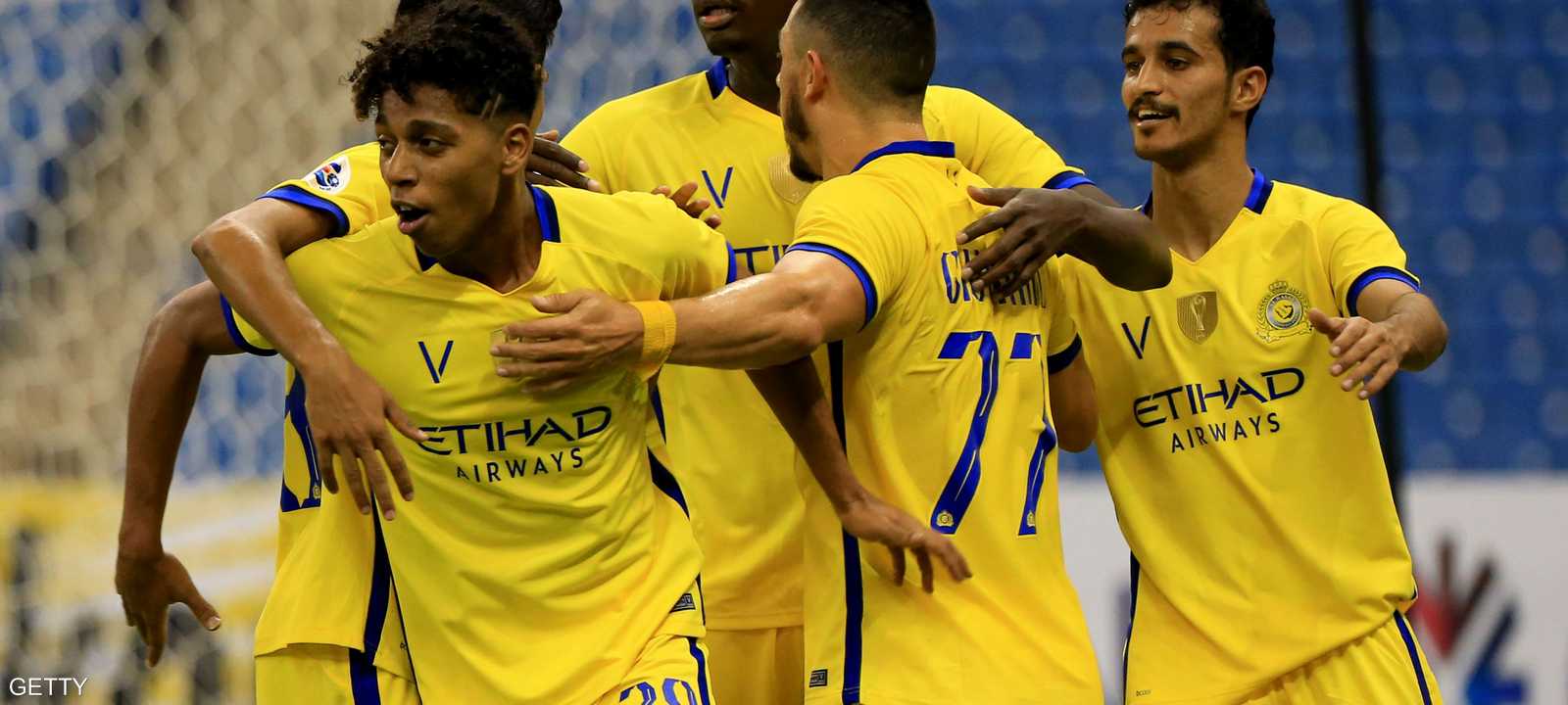 النصر حقق فوزا مريحا في ذهاب ربع النهائي على السد القطري