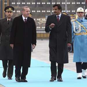 الرئيس التركي مع أمير قطر
