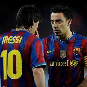 تشافي وميسي في برشلونة